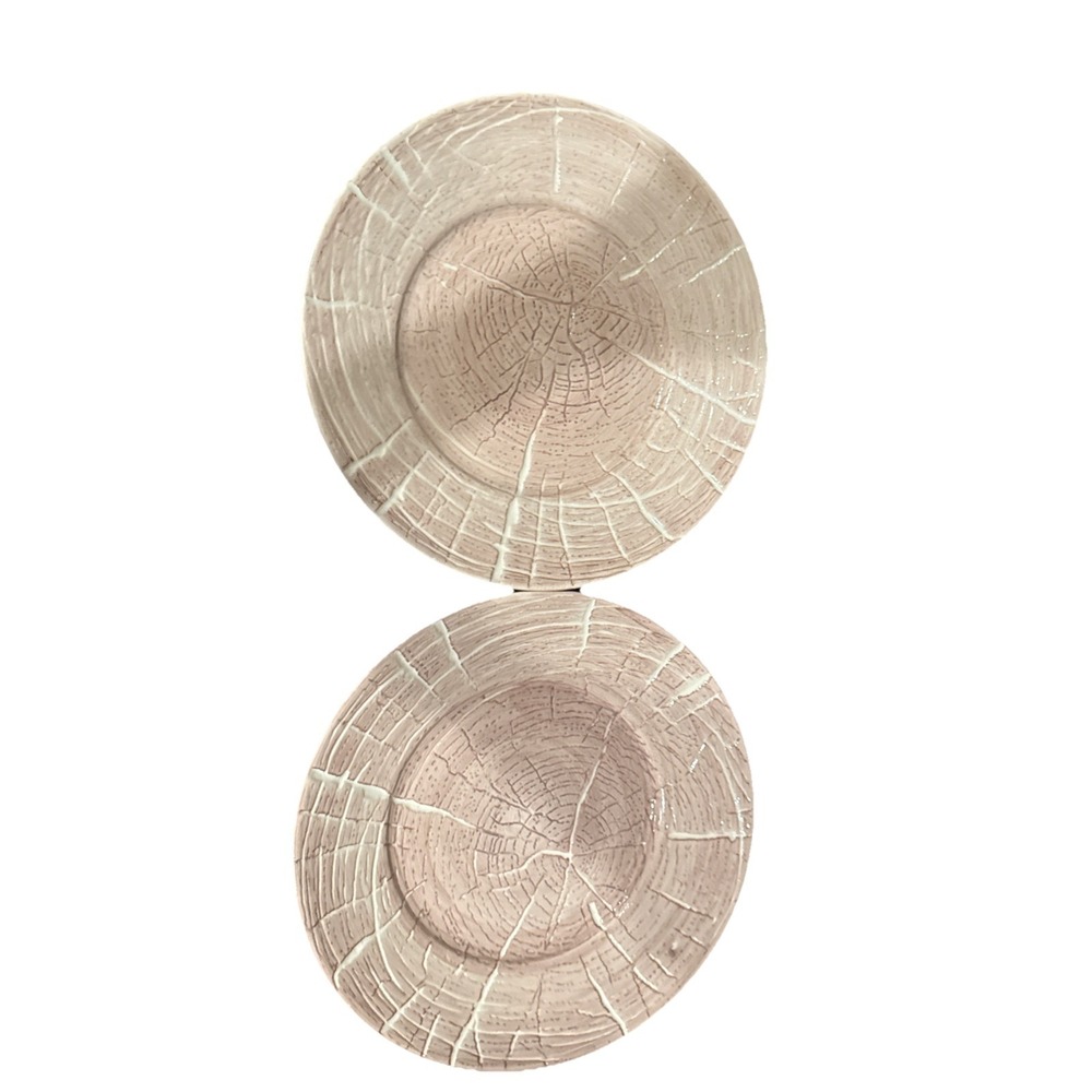 Anthropologie‎ Bristlecone Salad Plates Set 2 Mauve Textured Boho Dining